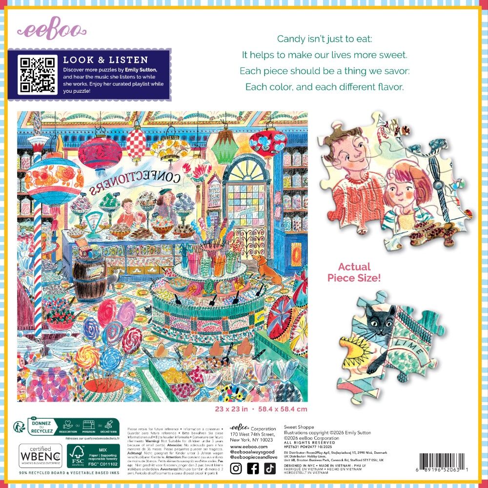 Eeboo Sweet Shoppe Puzzle Candy Store Scene Educational Play 8y+ (1000 Pieces) — image 7