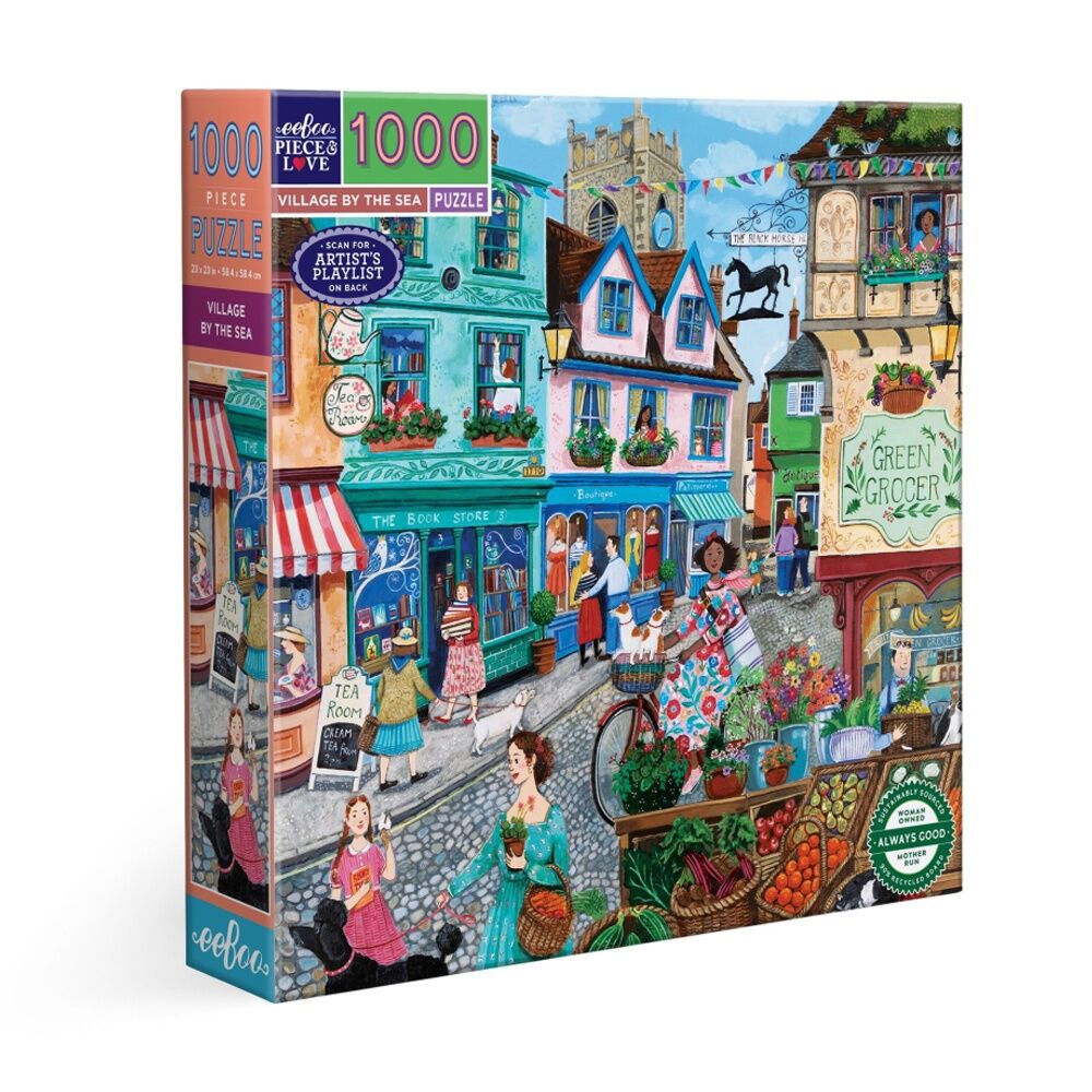 Eeboo Puzzle Village By Sea Scene Artwork Activity Game 12y+ (1000 Pieces)