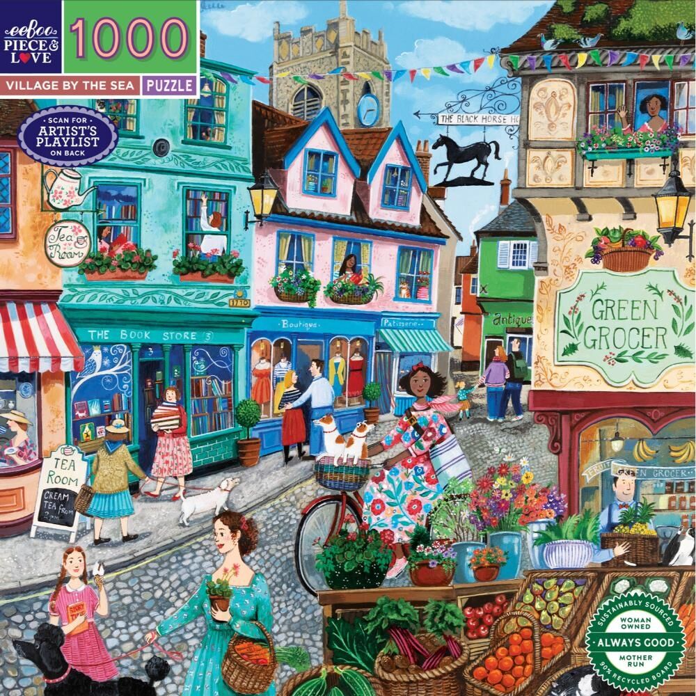 Eeboo Puzzle Village By Sea Scene Artwork Activity Game 12y+ (1000 Pieces) — image 2