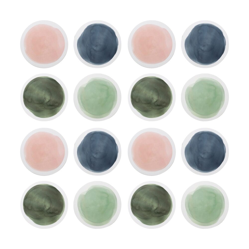 Ecology 4pc Ecology Watercolour Seaside Circle Coasters w/ Cork Backing Earth Tones (4 Pack)