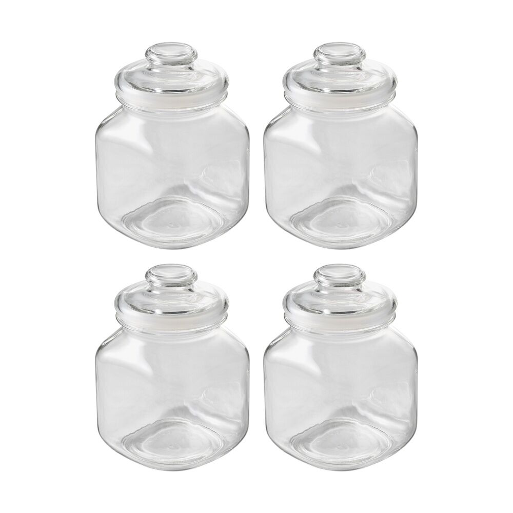 Ecology Riserva Square Kitchen Pantry Jar With Airtight Lid 2L (4 Pack)