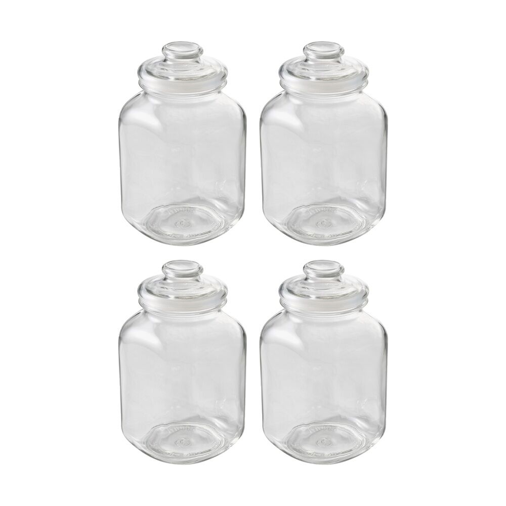 Ecology Riserva Square Kitchen Pantry Jar With Airtight Lid 3.1L (4 Pack)