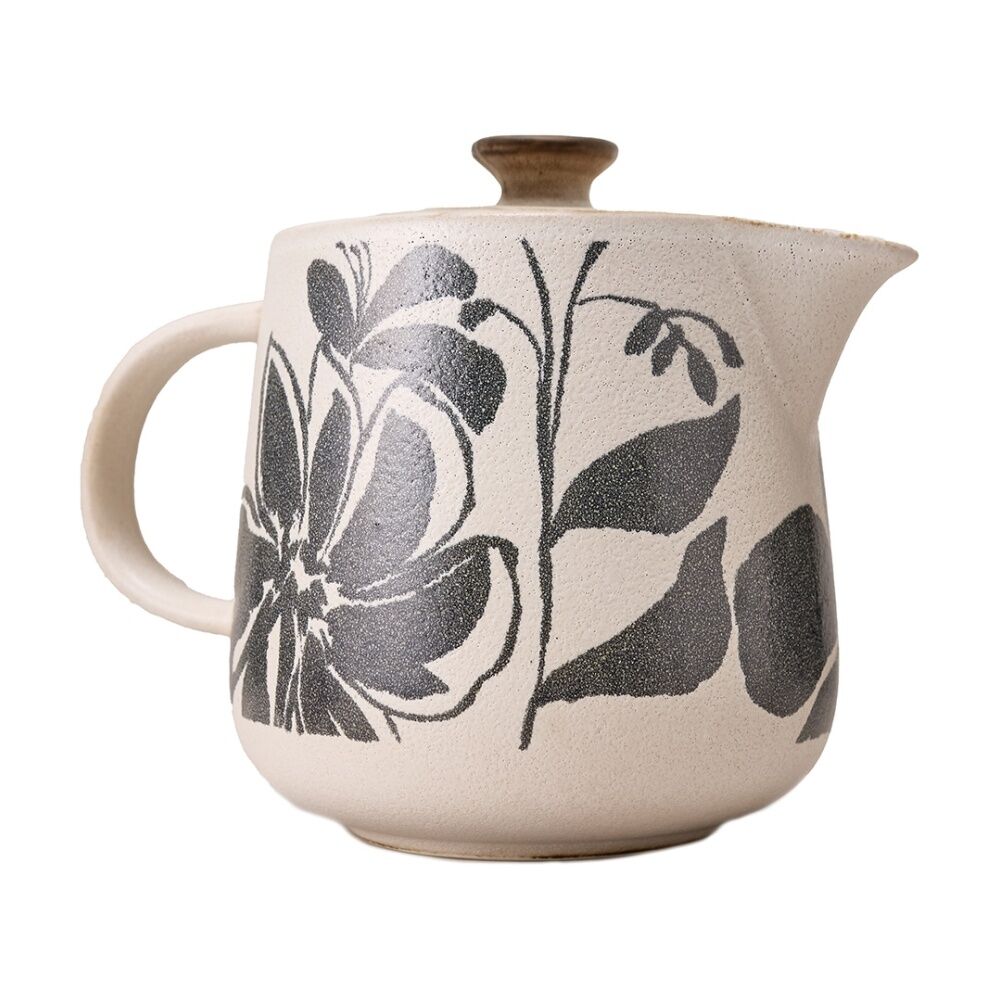 Ecology 900ml Midnight Charcoal Floral Silhouette Teapot Cecile