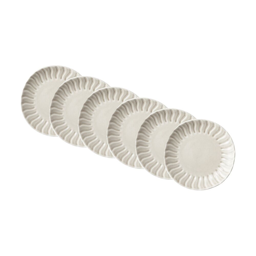 Ecology Ritual Rippled Porcelain Side Plate Frost Off White 20cm (6 Pack)