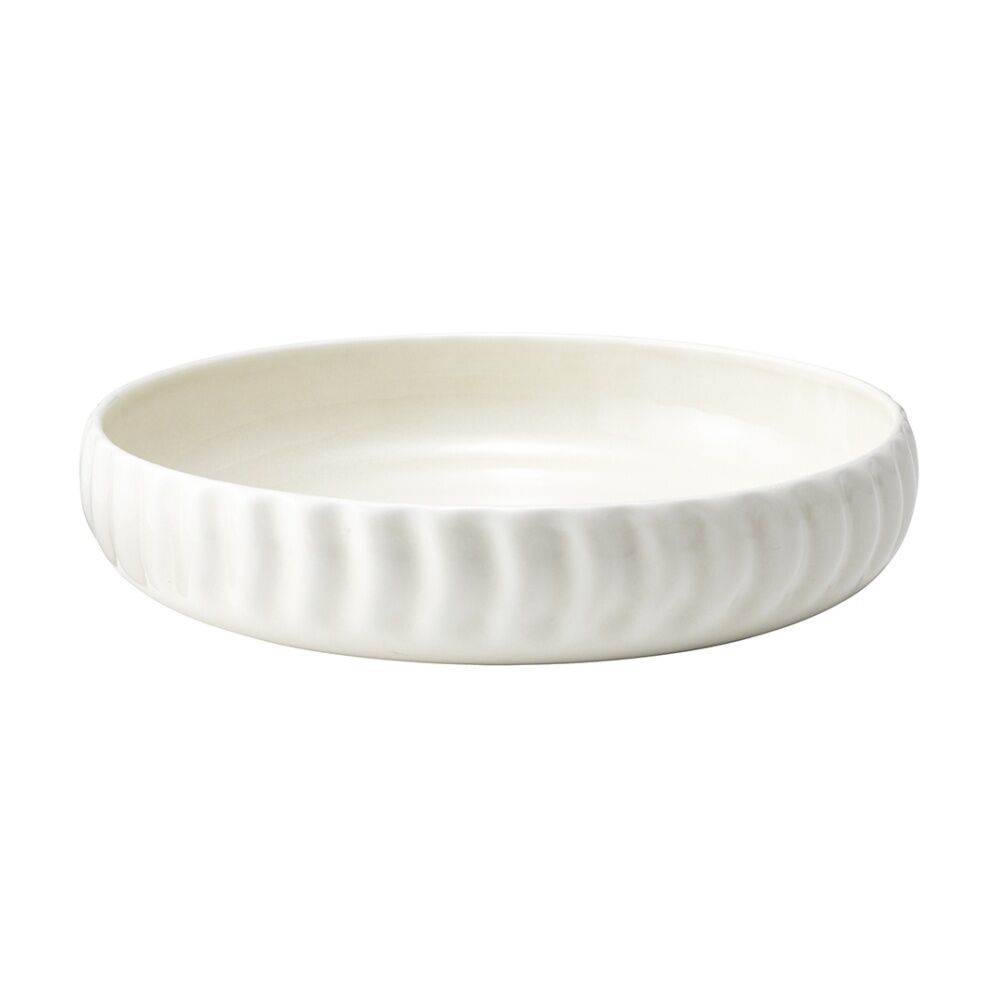 Ecology 22cm Ritual Rippled Porcelain Dinner Bowl Frost Off White