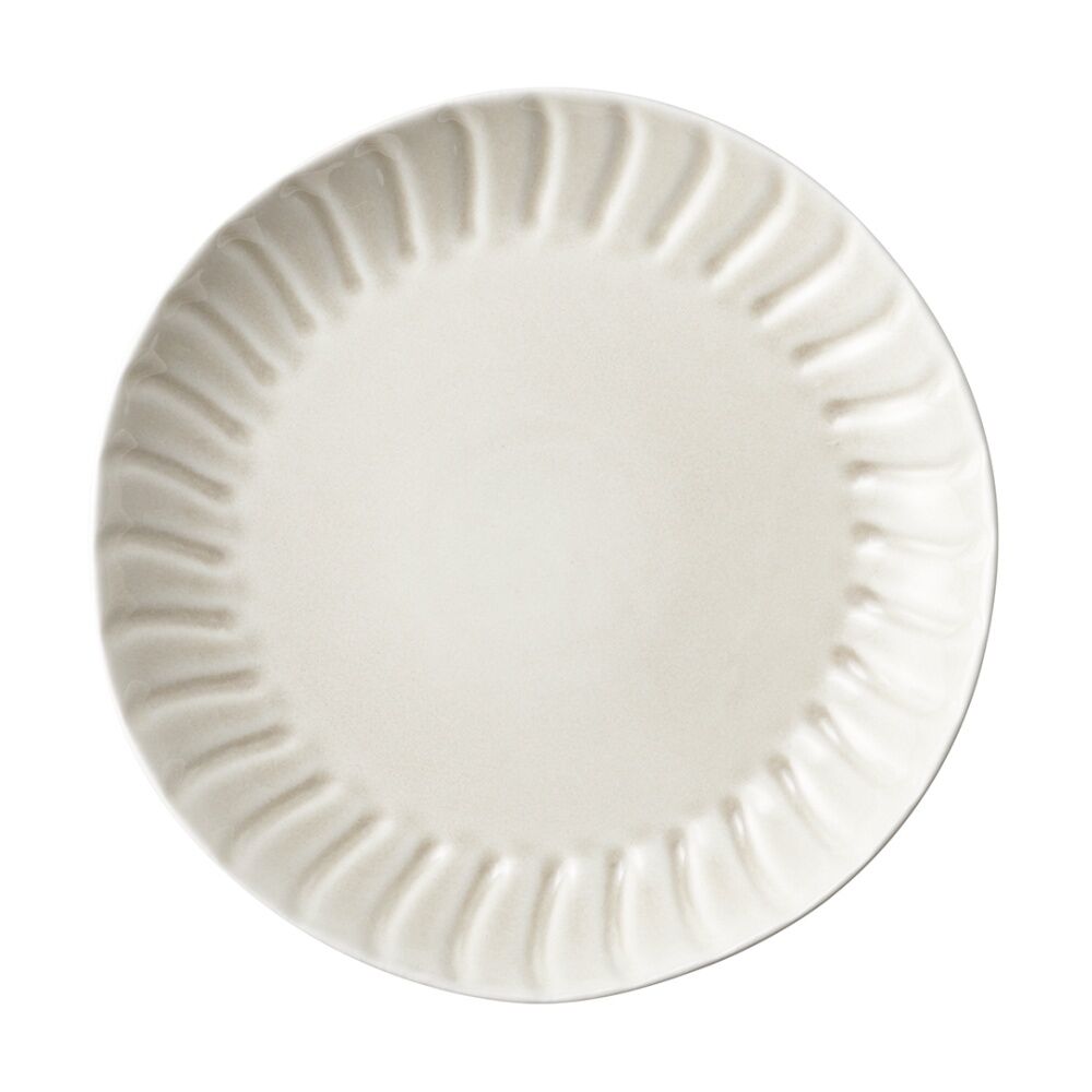 Ecology 26.5cm Ritual Rippled Porcelain Dinner Plate Frost Off White