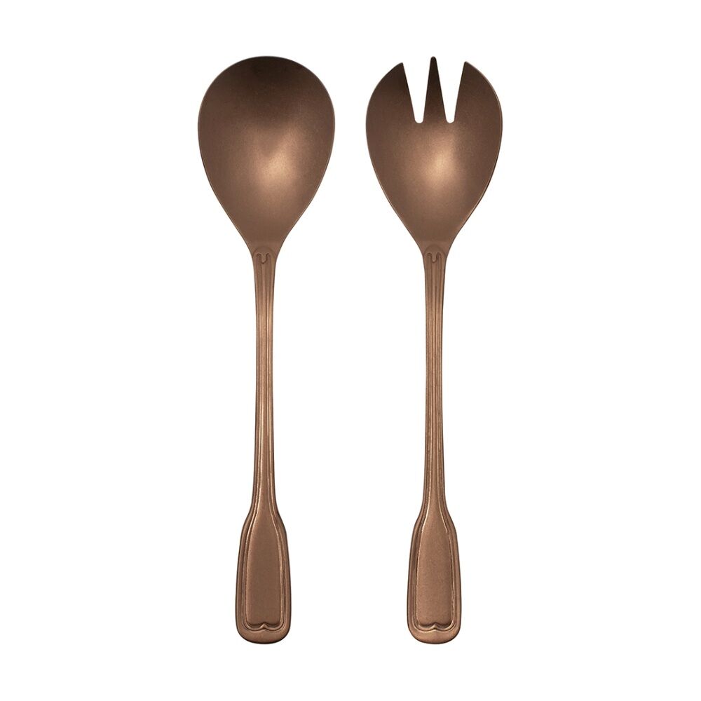 Ecology Anais Vintage Salad Servers Cutler Brushed Matte (2 Pieces) — Copper
