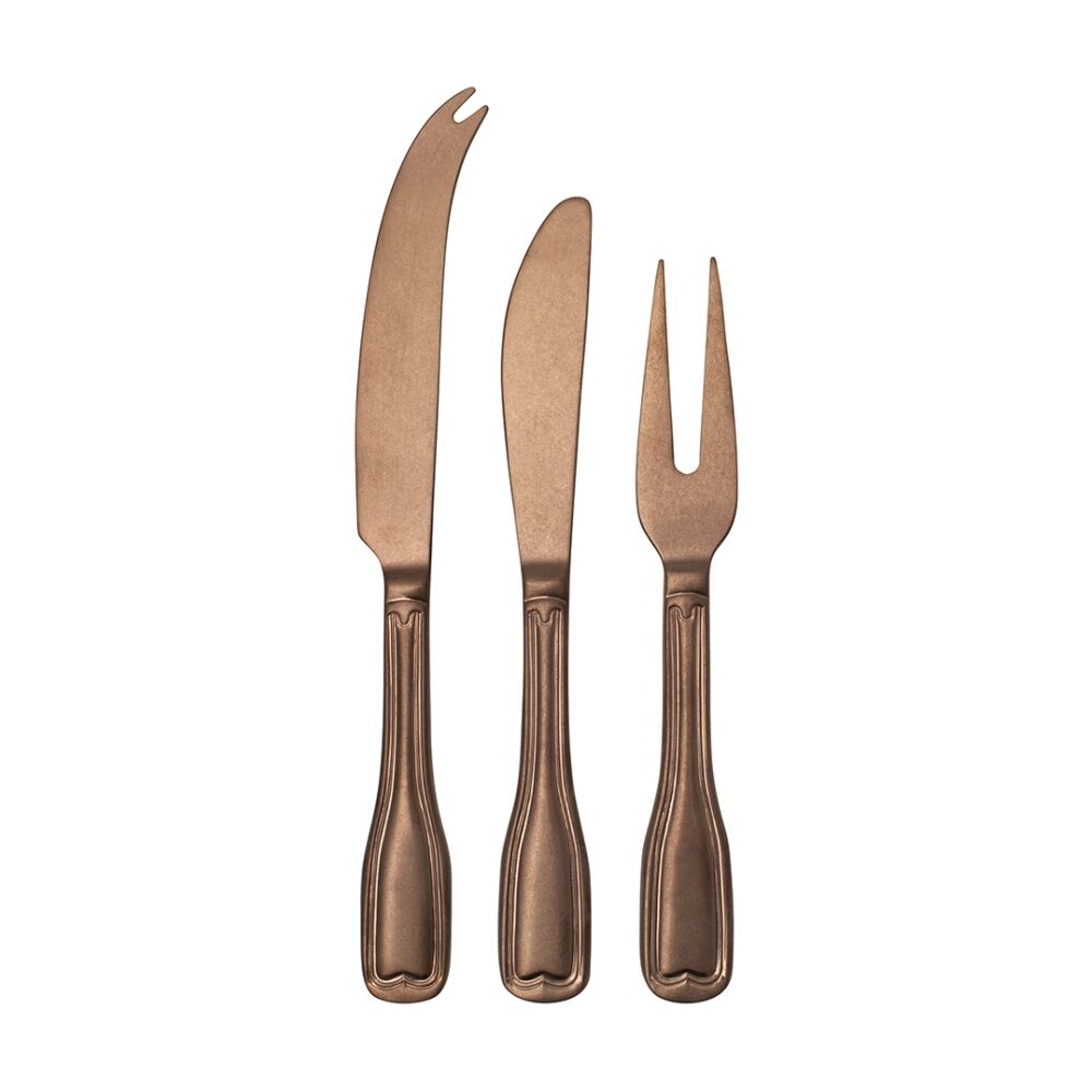 Ecology Anais Vintage Cheese Knives/Spreader Set Brushed Matte Copper (3 Pieces)