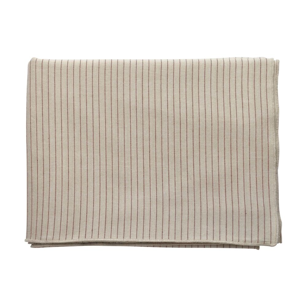Ecology 150x240cm Tonka 100% Cotton Tablecloth Beige and Red Sienna Stripe