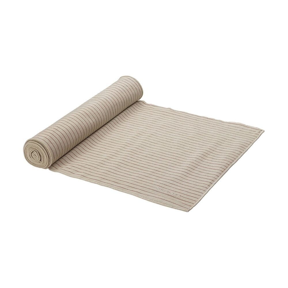 Ecology 35x180cm Tonka 100% Cotton Table Runner Beige and Red Sienna Stripe