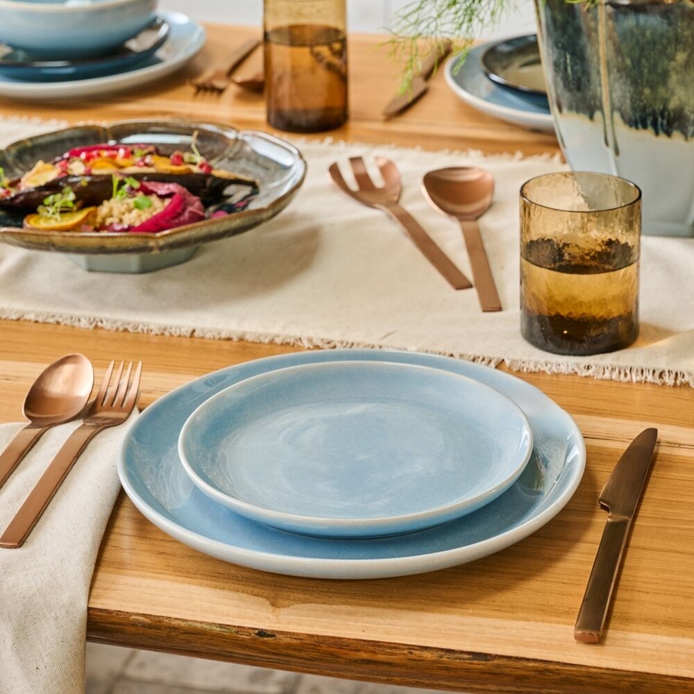 Ecology Element Dinnerware Set Plate Side-Plate & Bowls Sky Light Blue (12 Pieces) — image 3