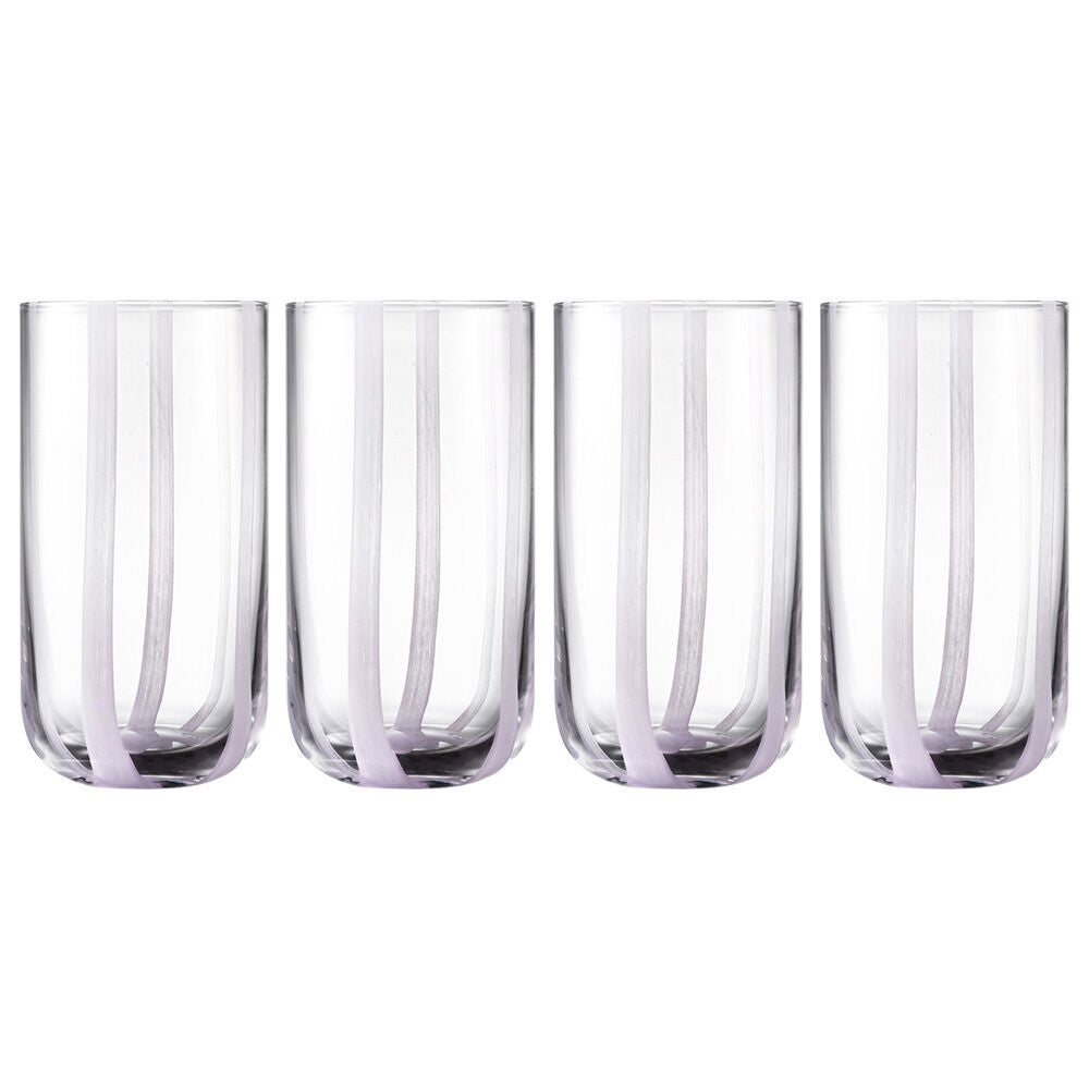 Ecology Luella Glass Hi Ball Tumbler Set Drinkware Purple Wisteria 50ml (4 Pieces)