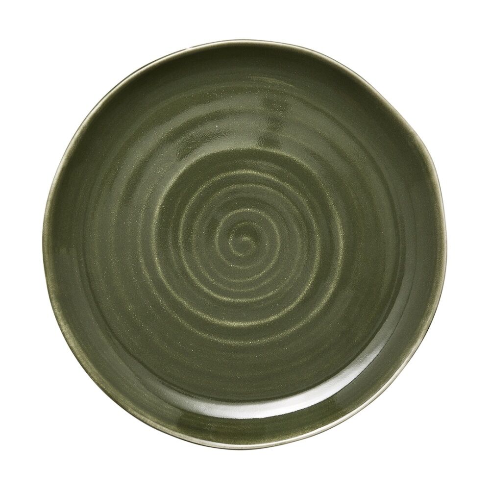 Ecology Ottawa Stoneware Dinner Set Moss Green Textured Dinnerware (12 Pieces) — image 2