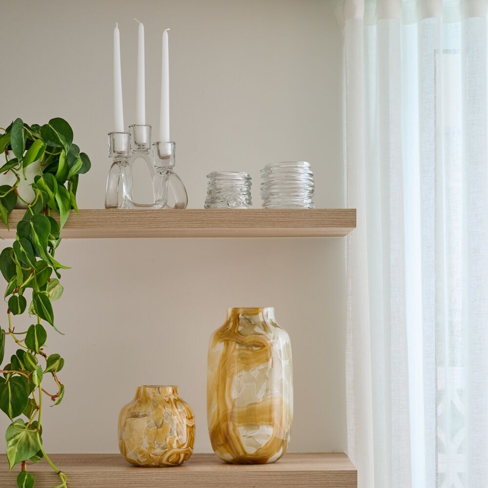 Ecology 18cm Lume 3 Tiered Tapered Glass Candle Holder Clear — image 2