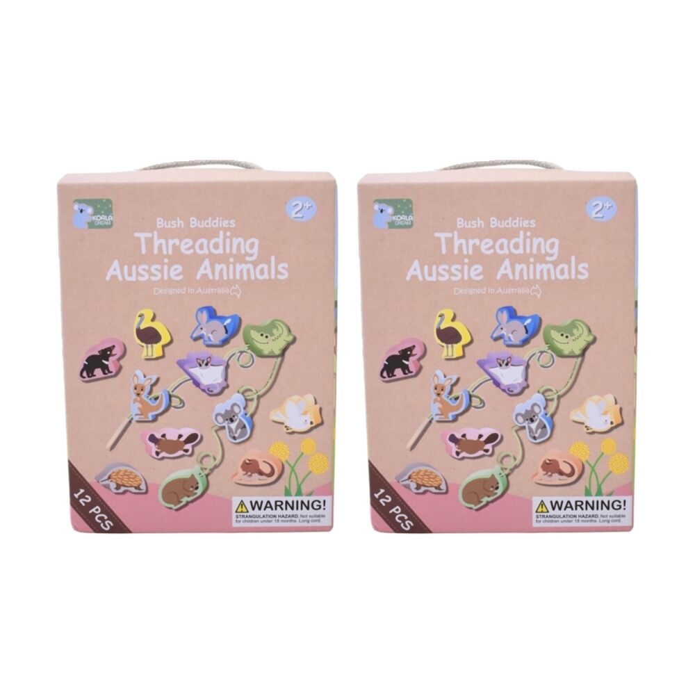 Koala Dream Bush Buddies Threading Aussie Animals Set Timber 2y+ (2 Pack)