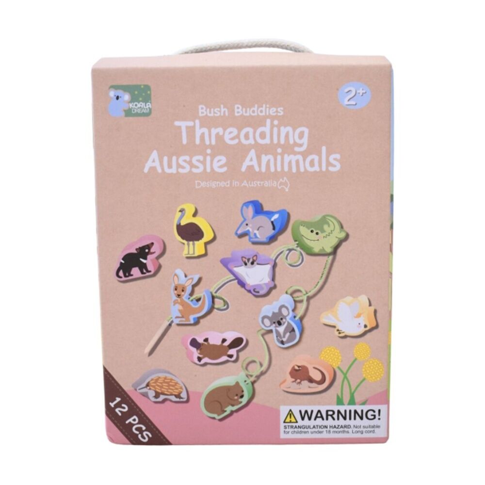 Koala Dream Bush Buddies Threading Aussie Animals Wooden Toy Set 2y+