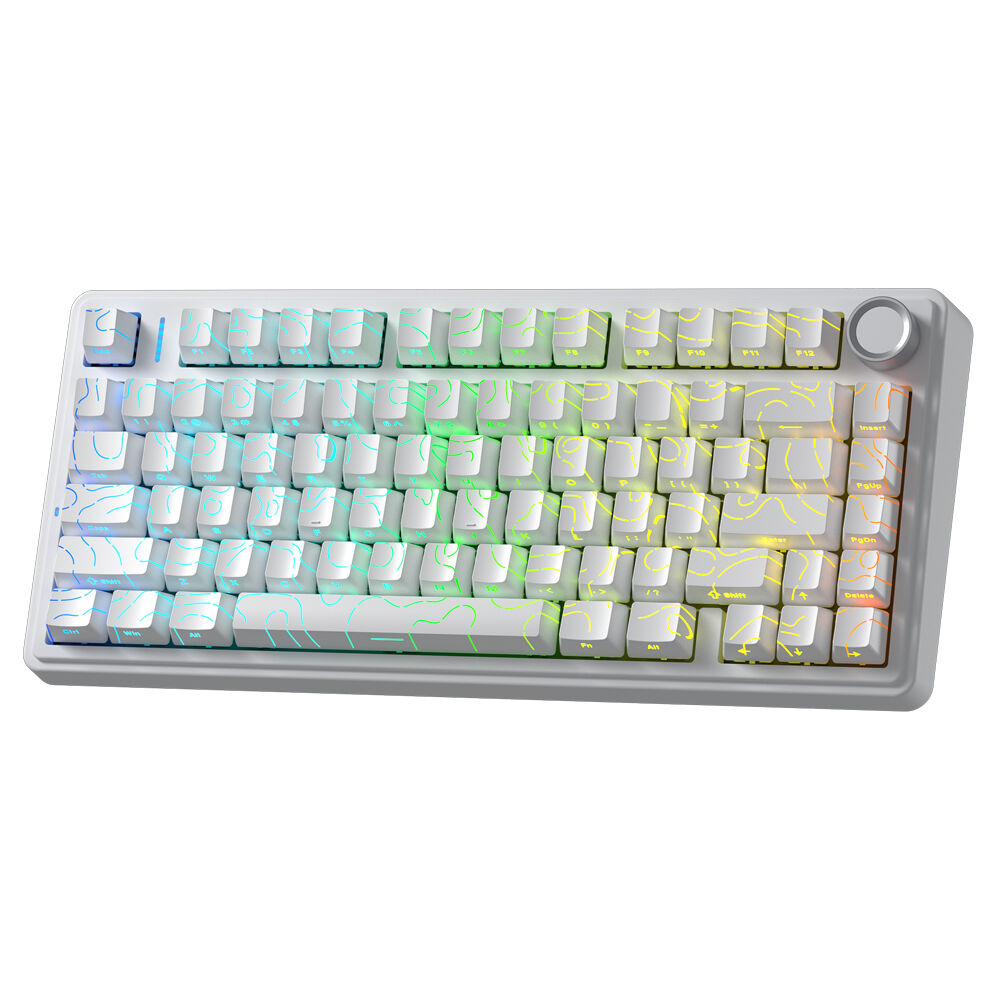 Aula F75 Wireless Type-C Tri-Mode Gasket Mechanical Keyboard — White
