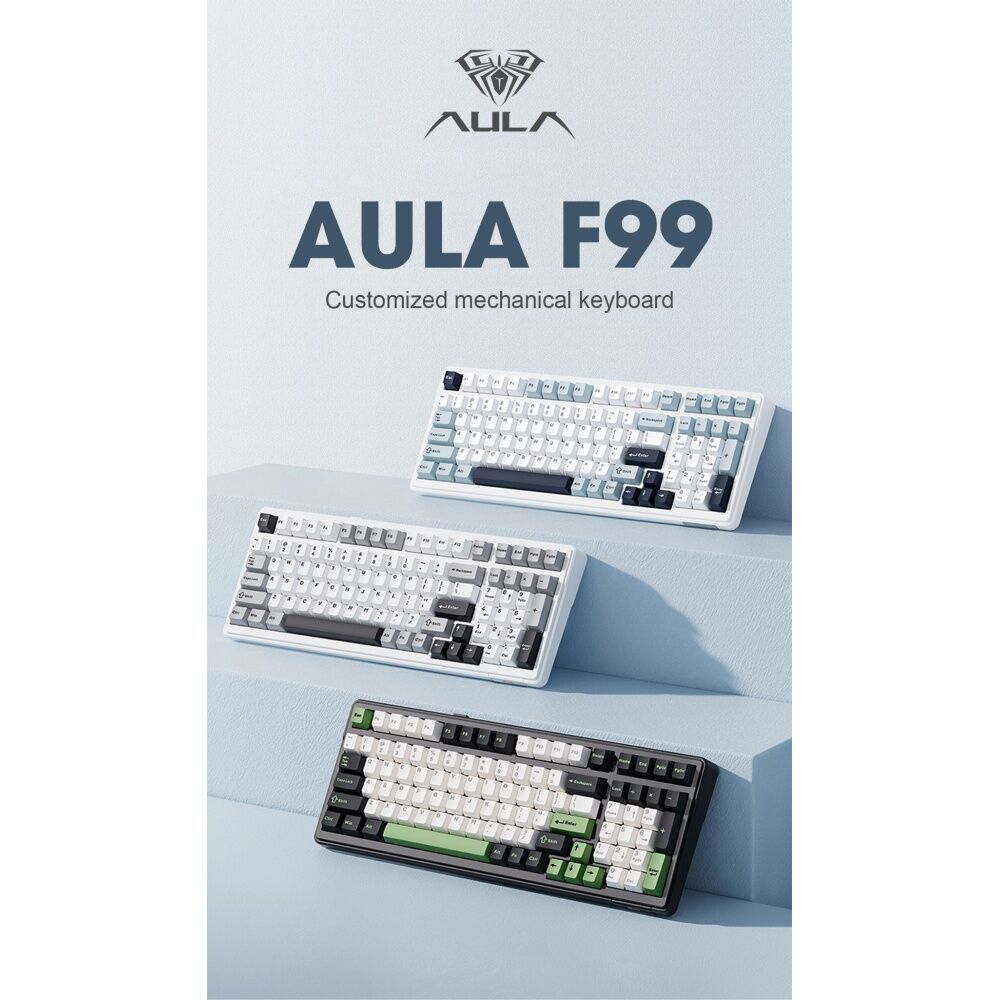 Aula Gradient Pink F99 Wireless Tri-Mode Gasket Mechanical Keyboard — image 2