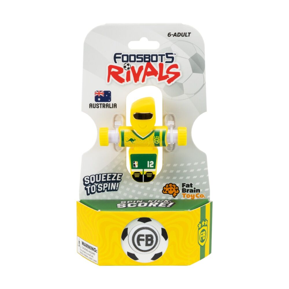 Foosbots 6Y+ Rivals Team Australia Squeeze To Spin Kids Soccer Football Toy (2 Pack) — image 2