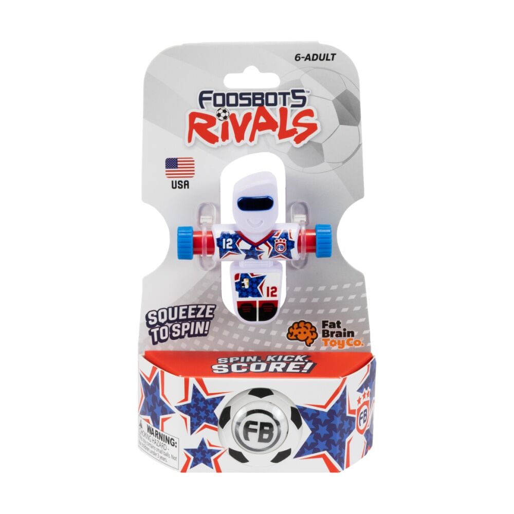 Foosbots 6Y+ Rivals Team USA Squeeze To Spin Kids Soccer Football Toy