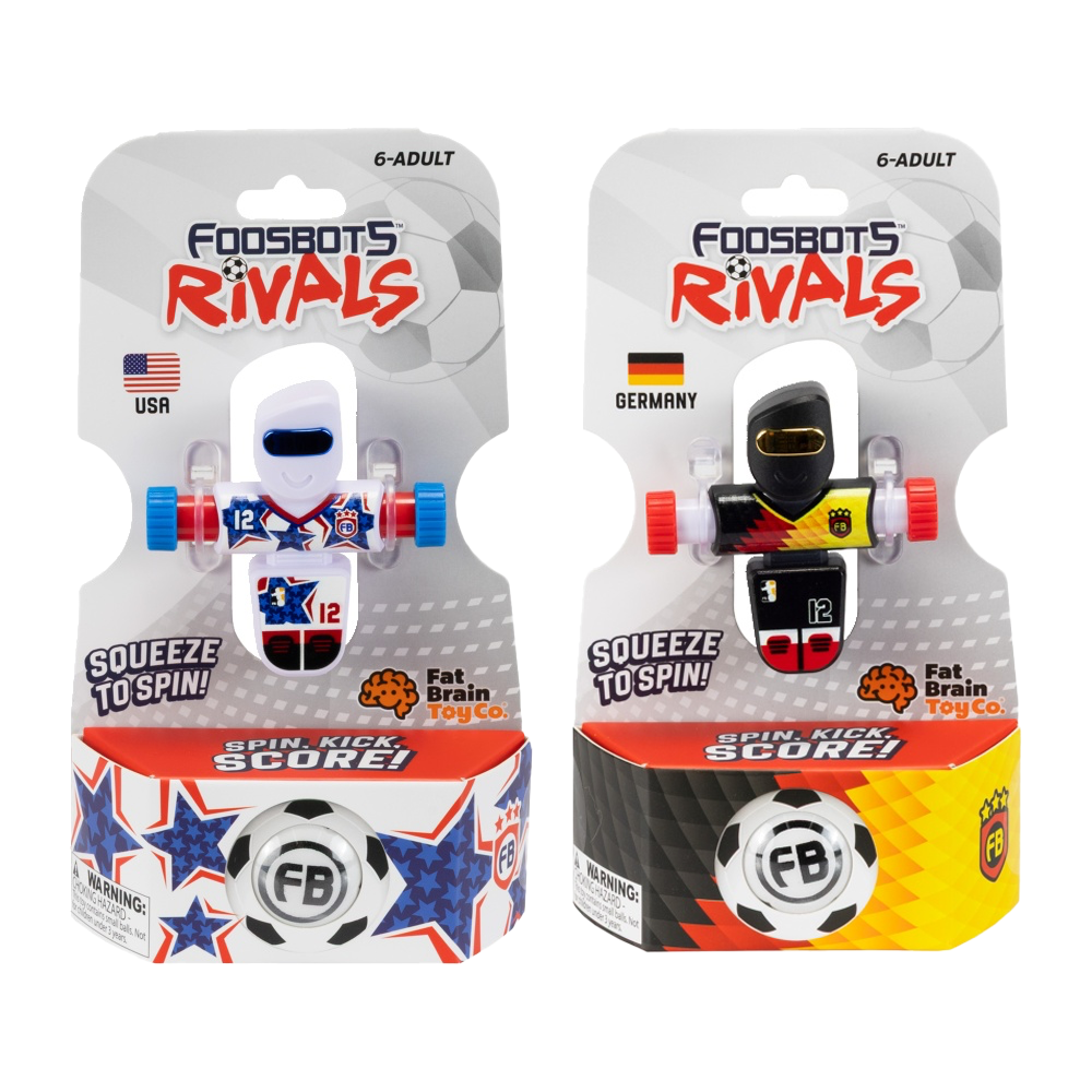 Foosbots 6Y+ Rivals USA & Germany Squeeze To Spin Kids Soccer Football Toy