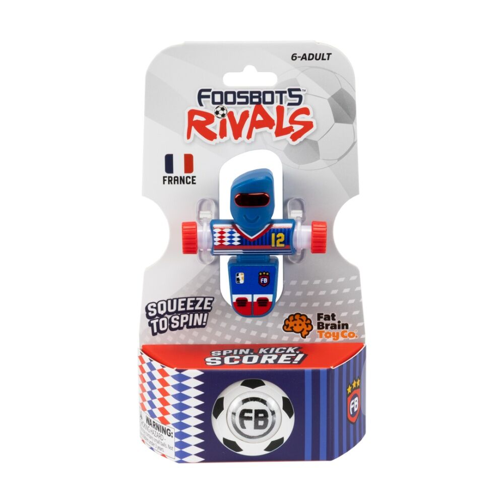 Foosbots 6Y+ Rivals Team France Squeeze To Spin Kids Soccer Football Toy