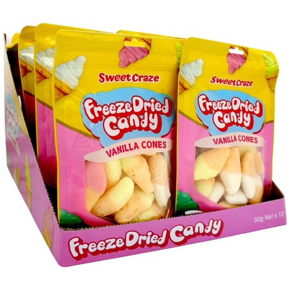 Candy Cove Ice Cream Candy - Crunchy Airy Cone Shapes With Bold Flavours - Fun Sweets Treats For Gifting And Snacking - Vanilla - 50g Multicoloured — image 2