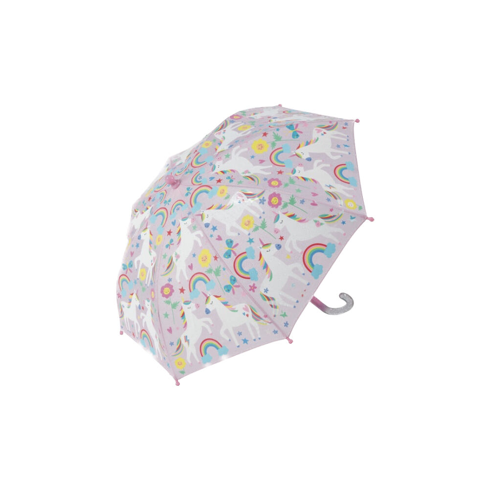 Floss & Rock Colour Changing Umbrella Rainbow Unicorn - Magical Rain-Activated Colour Change - Durable Child-Friendly Design - 60 x 70cm - Age 3+