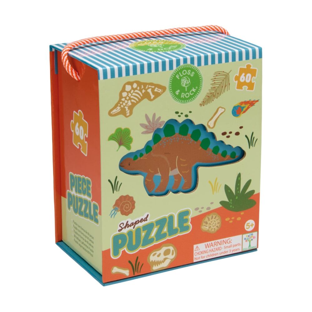 Floss & Rock Kids 5y+ Shaped Jigsaw Puzzle Activity Game Dinosaur (60 Pieces)