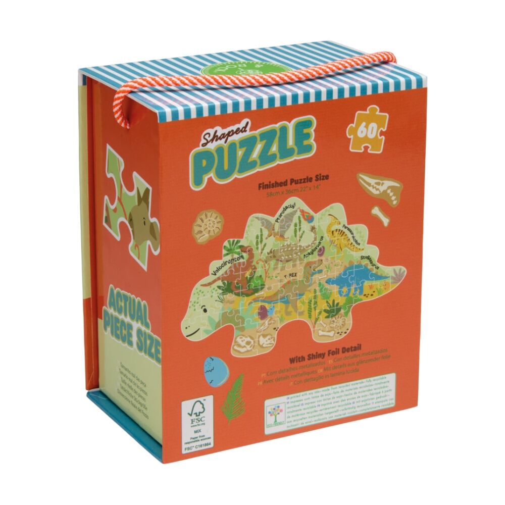 Floss & Rock Kids 5y+ Shaped Jigsaw Puzzle Activity Game Dinosaur (60 Pieces) — image 3