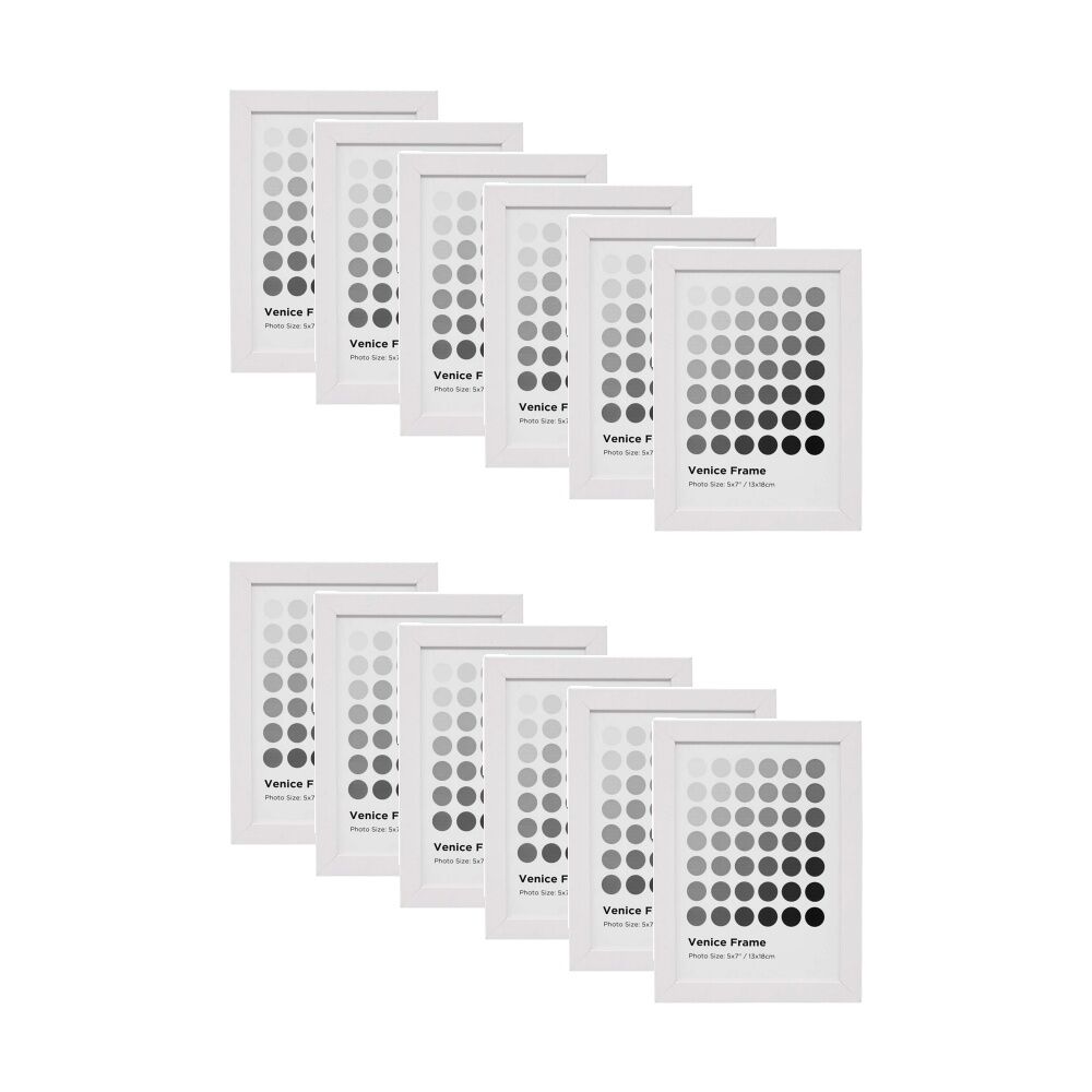 Braz Venice Image Photo Document Display Frame 13x18cm White (12 Pack)