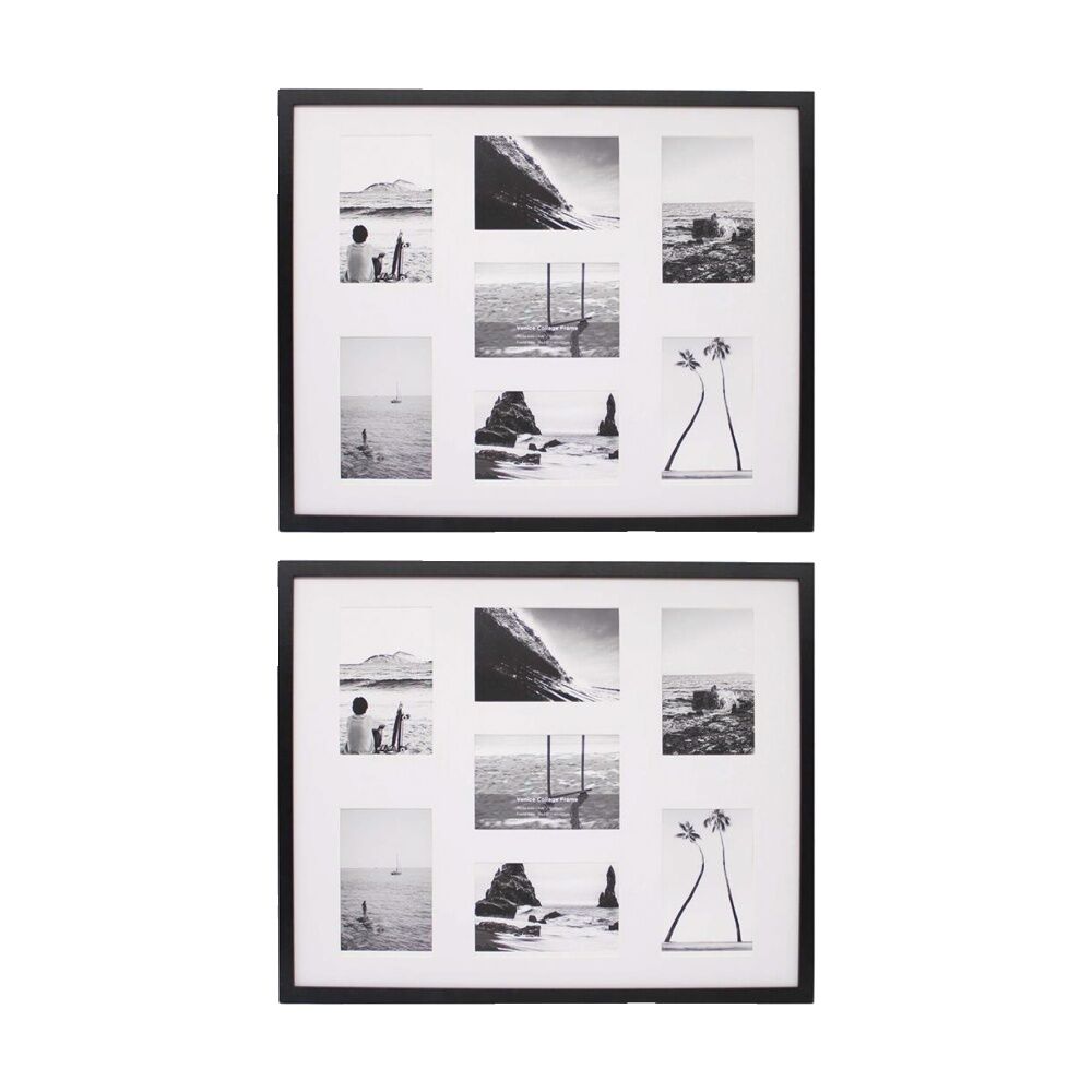 Braz Venice Collage Image Photo Document Display Frame 40x50cm Black (2 Pack)