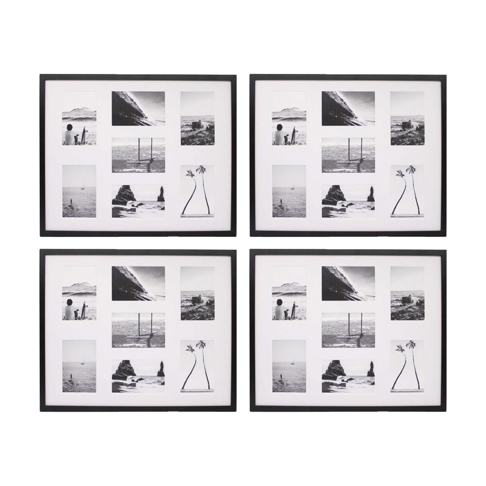 Braz Venice Collage Image Photo Document Display Frame 40x50cm Black (4 Pack)