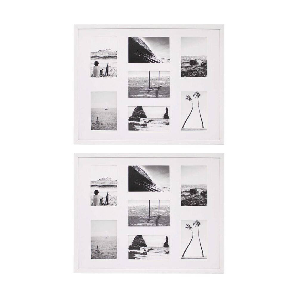 Braz Venice Collage Image Photo Document Display Frame 40x50cm White (2 Pack)