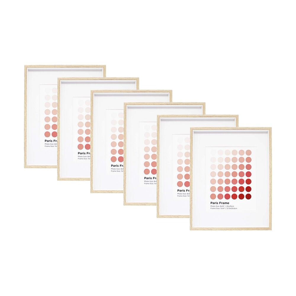 Braz Paris Image Photo Document Display Frame 27.9x35.6cm Beech (6 Pack)