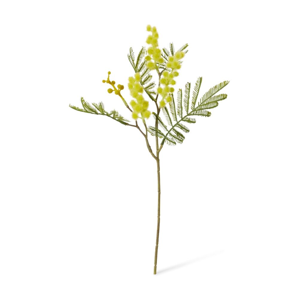 E Style Wattle Pick - Durable Artificial Floral Stem With Fabric Petals And Wire Stem - Vibrant Yellow Decor - 10 L x 4 W x 33 H Cm - Plastic Fabric