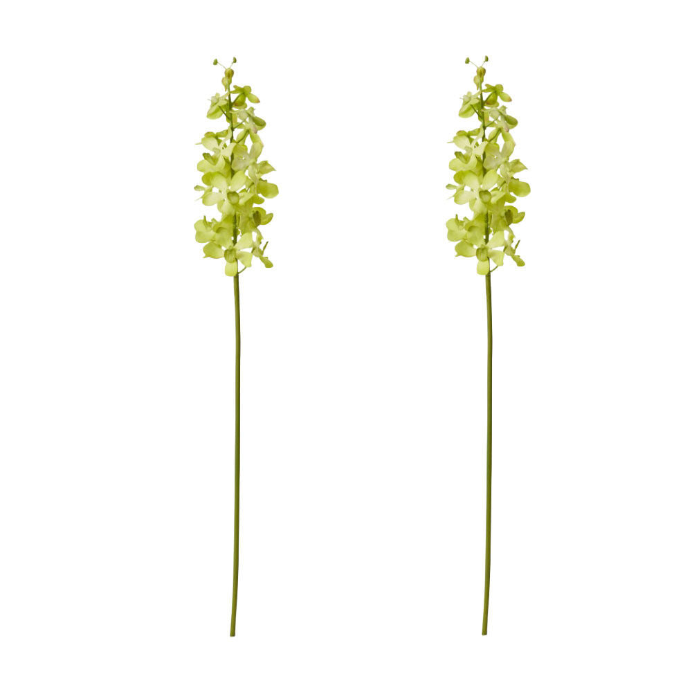 E Style Orchid Vanda Stem Artificial Floral Decoration Green 9x10x69cm (2 Pack)
