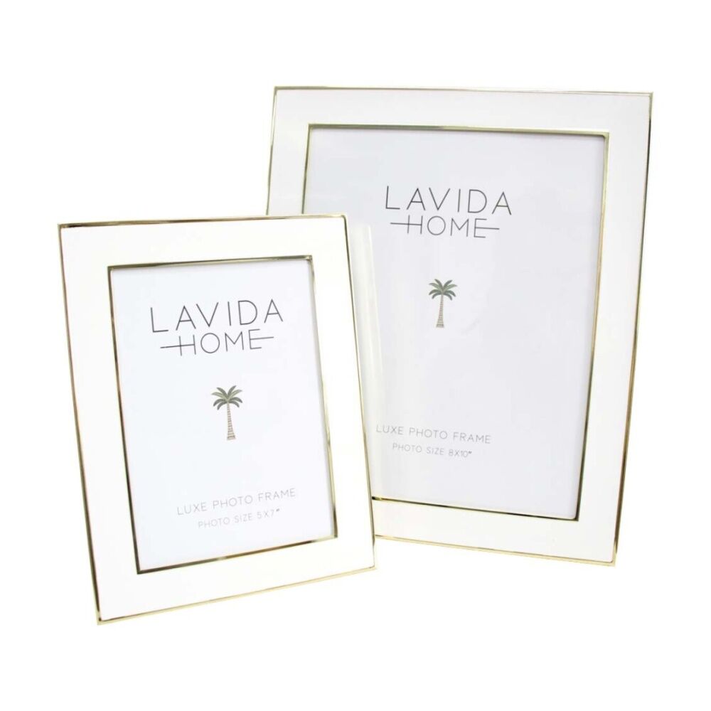 LVD 19x14x1.5cm Luxe 5x7 Gold Trim Iron/ Glass Photo Frame Home Decor — image 2