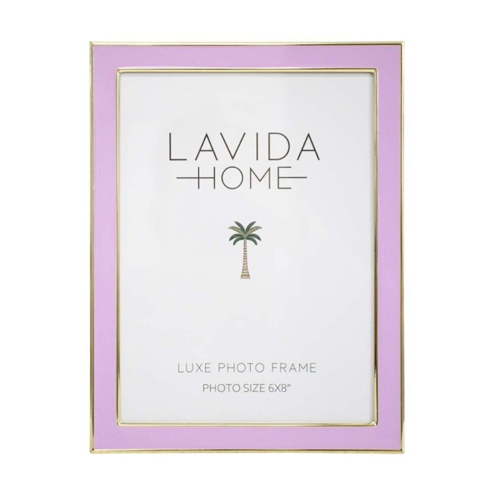 LVD 21.5x16.5x1.6cm 6x8 Trim Iron Glass Photo Frame Home Decor — Blush Gold