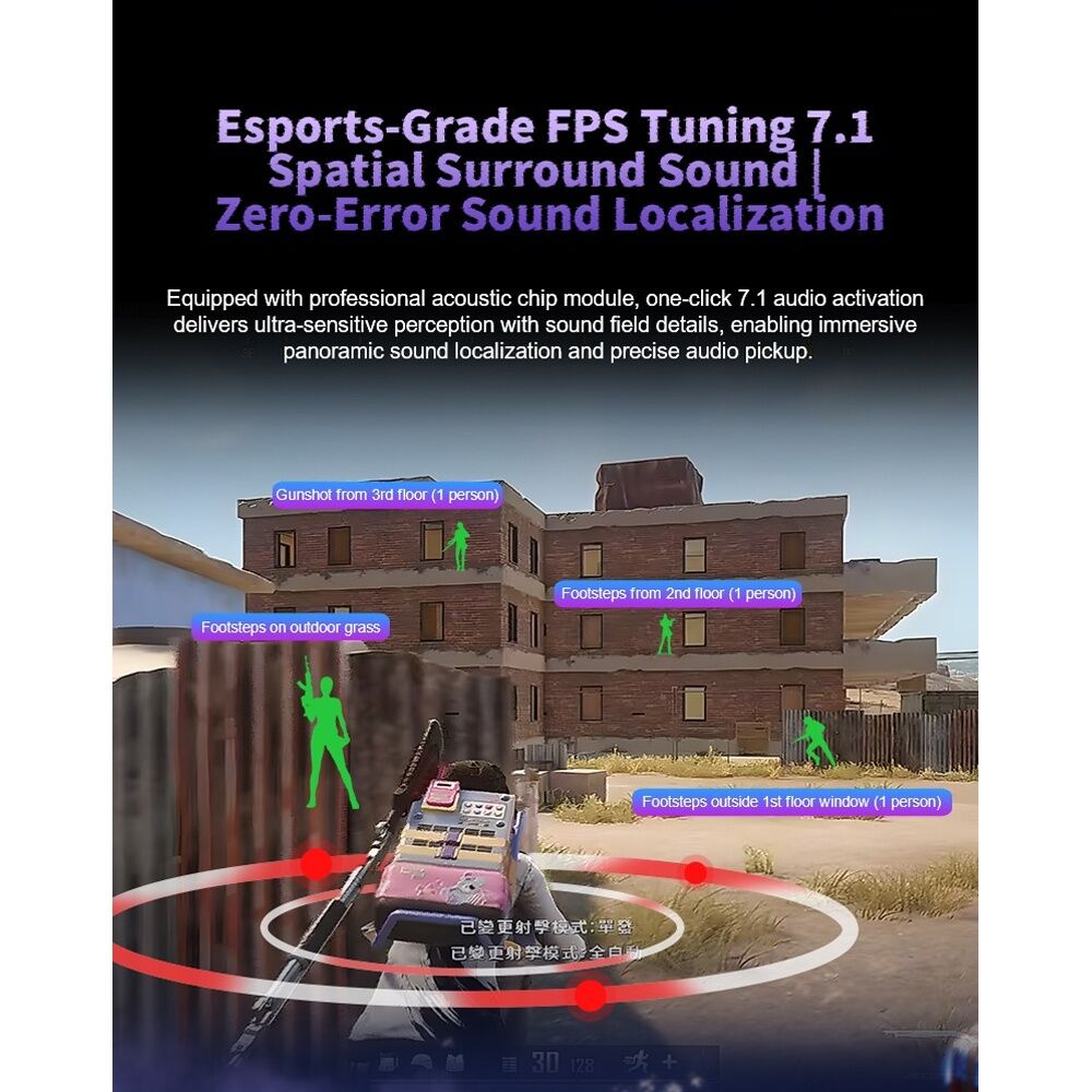 Aula G7 Pro Wireless Tri-Mode Gaming Headset Low Latency 2.4G 10ms RGB Lighting 40mm Speakers PC Laptop Mobile PS4 PS5 80 Hours — image 5