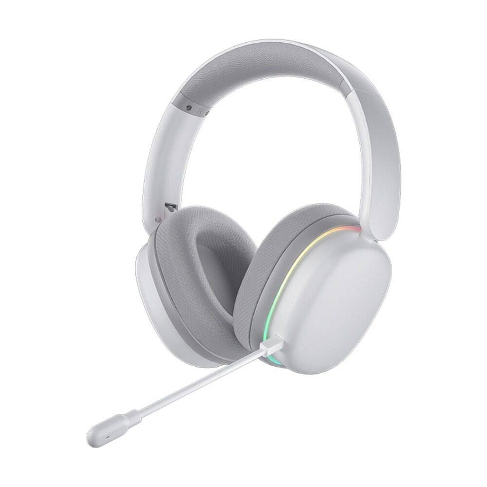 Aula G7 Pro Wireless Tri-Mode Gaming Headset Low Latency 2.4G 10ms RGB Lighting 40mm Speakers PC Laptop Mobile PS4 PS5 80 Hours — White
