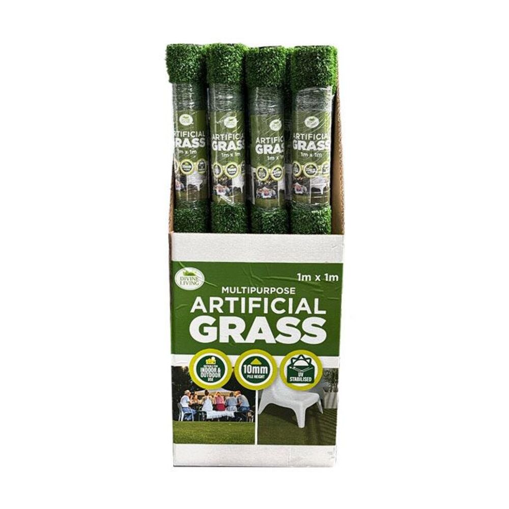 Braz 1x1m Green Artificial Grass Turf Mat Lawn 10mm Rolled — image 4