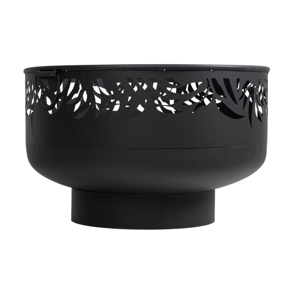 Glow Federation Outdoor Fire Bowl Pit w/ Handles & Decorative Leaf Cut Outs 60cm Glow