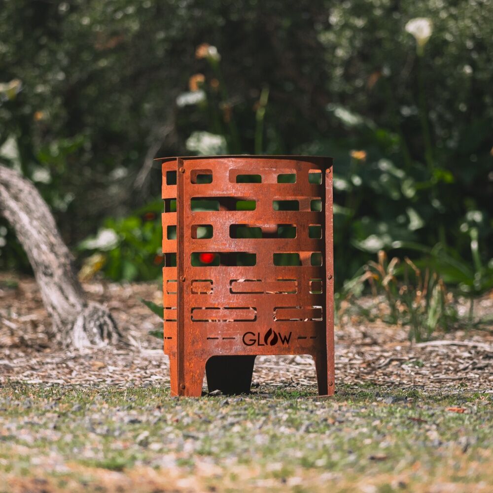 Glow Geo Brazier Open Cut-Out Geometric Design Outdoor Fire Pit 43cm Glow — image 2