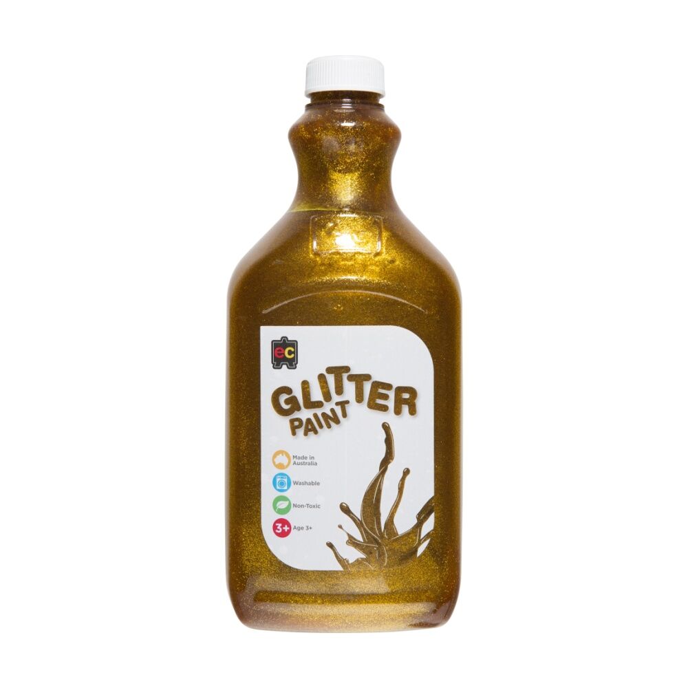 Educational Colours Glitter Acrylic Junior Paint Gold 3y+ 2L