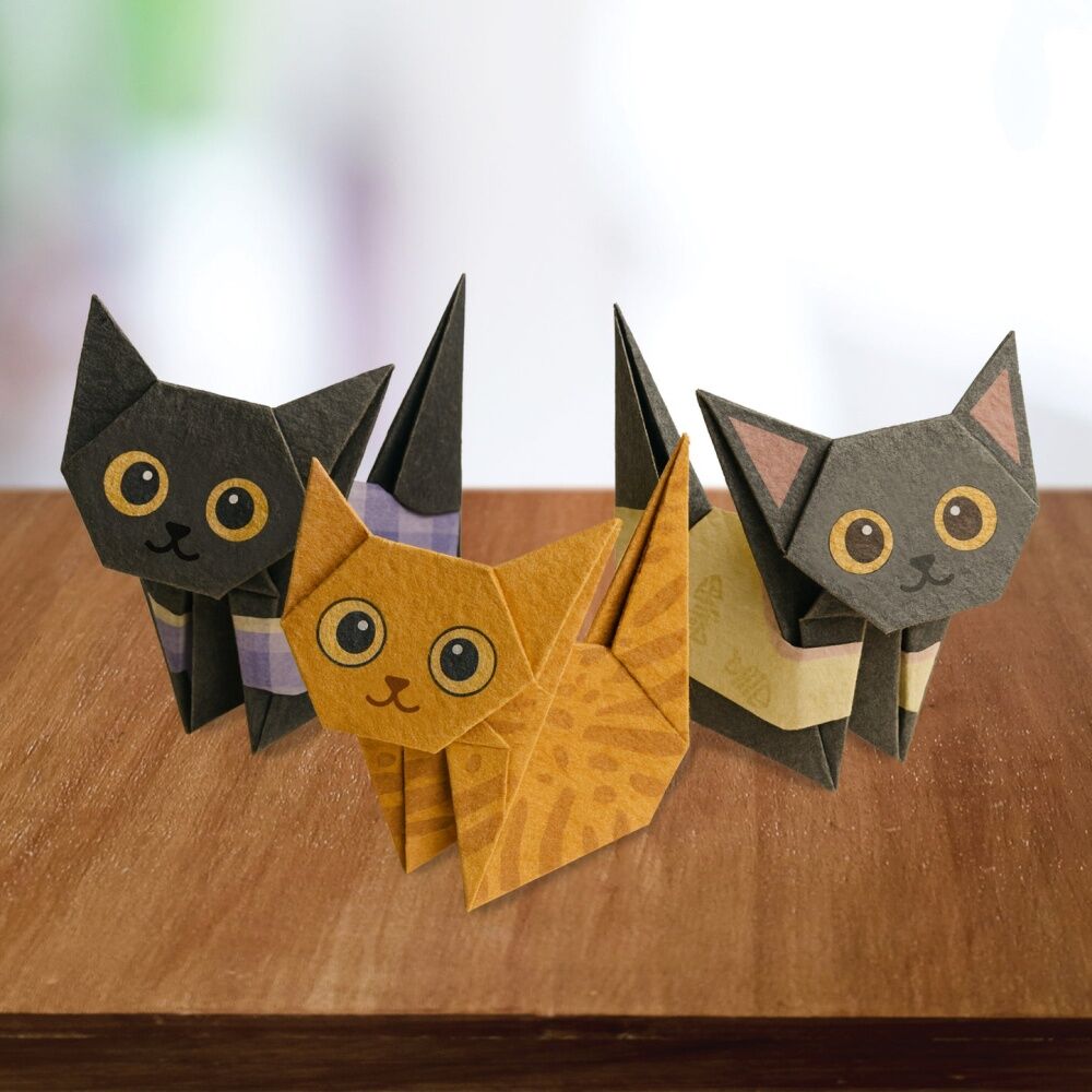 Gift Republic Multicolour Cat Paper Craft Origami Kit 50 Sheets w/ Instructions — image 3