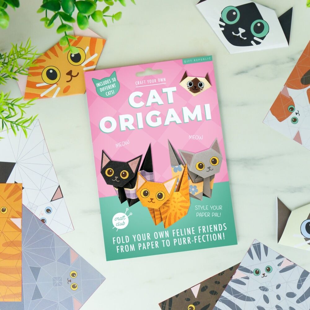 Gift Republic Multicolour Cat Paper Craft Origami Kit 50 Sheets w/ Instructions — image 2
