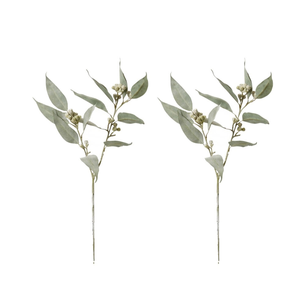 E Style Eucy Gum Nut Spray Realistic Artificial Flower Grey Green 65cm (2 Pack)