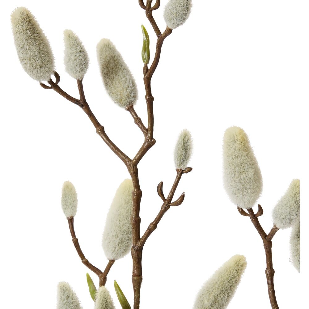 E Style Magnolia Bud Branch Realistic Artificial Flower Cream Brown 76cm E Style — image 2