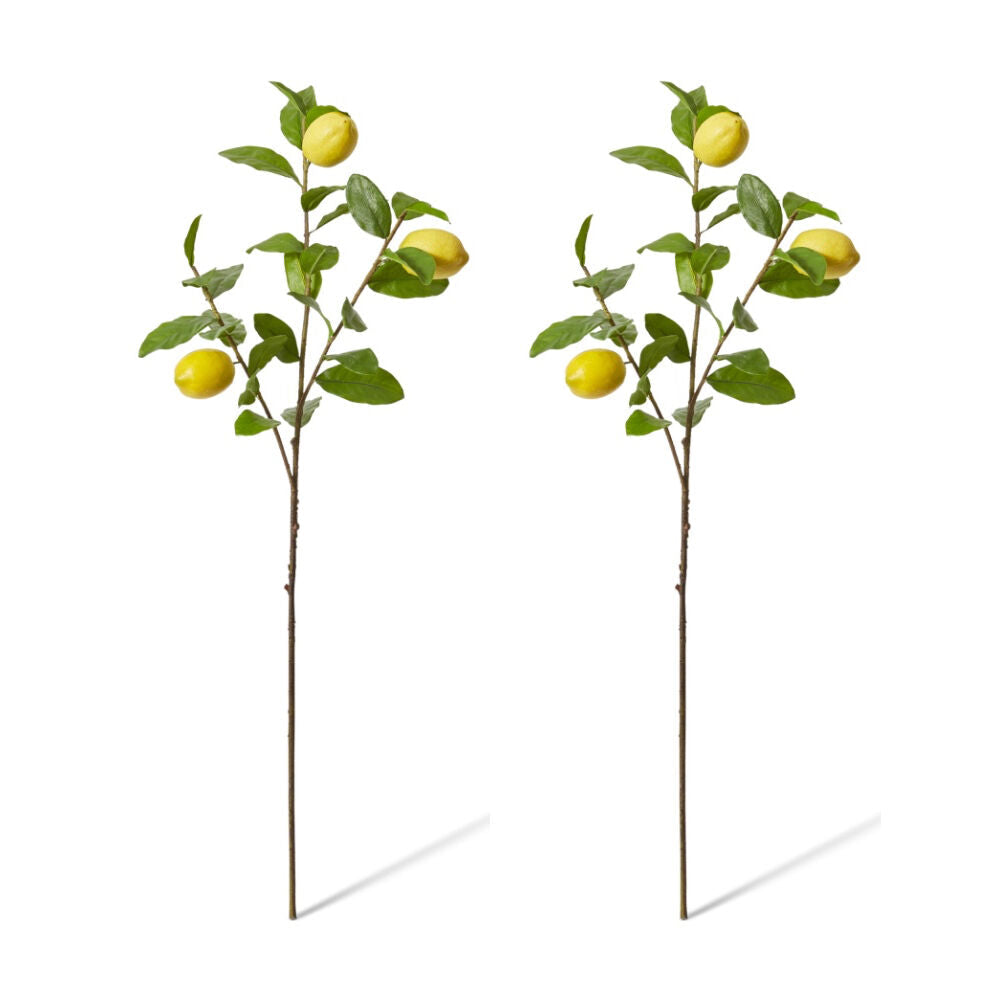 E Style Lemon Spray Realistic Artificial Flower Plastic Yellow 102cm (2 Pack)